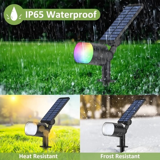 All In One Solar Led Garden Light with Bluetooth APP Control IP65 RGBW ...