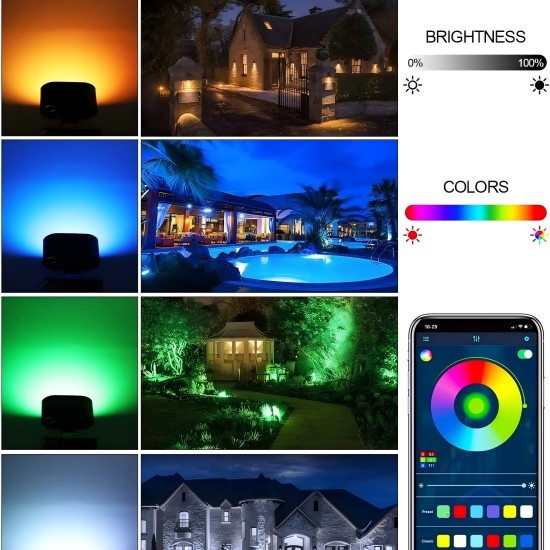 All In One Solar Led Garden Light with Bluetooth APP Control IP65 RGBW ...
